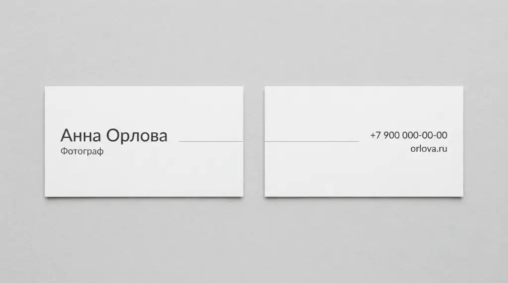 Лицевая и оборотная стороны минималистичного макета на светло-сером фоне