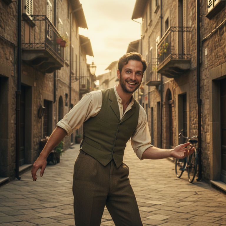 Сгенерировать фото или селфи в стиле фильма "Жизнь прекрасна"