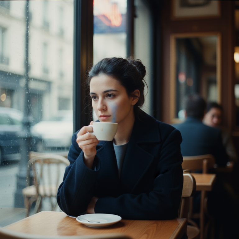 Сгенерировать фото или селфи в стиле фильма "Три цвета: Синий"