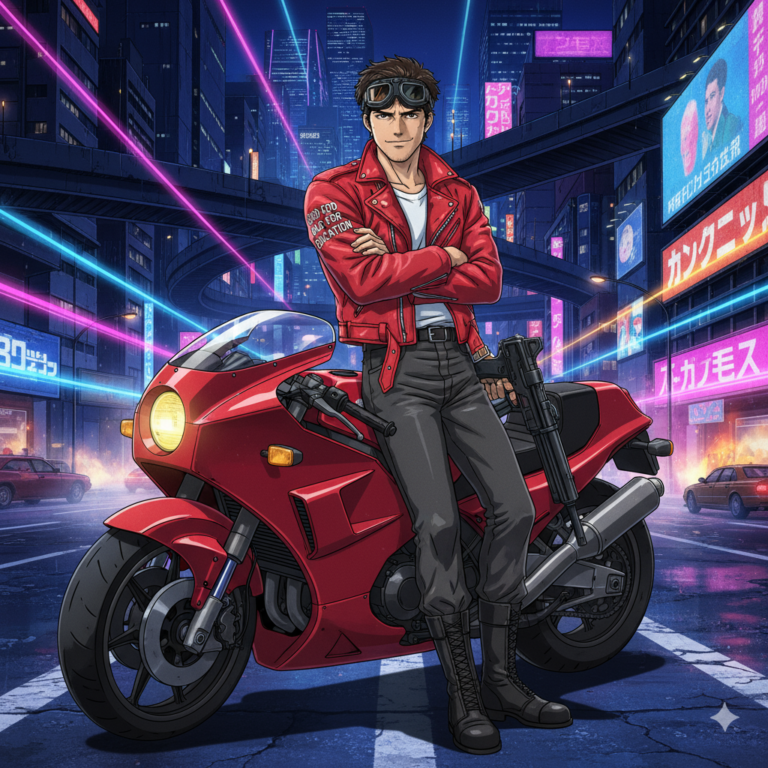 Сгенерировать фото или селфи в стиле фильма "Акира"