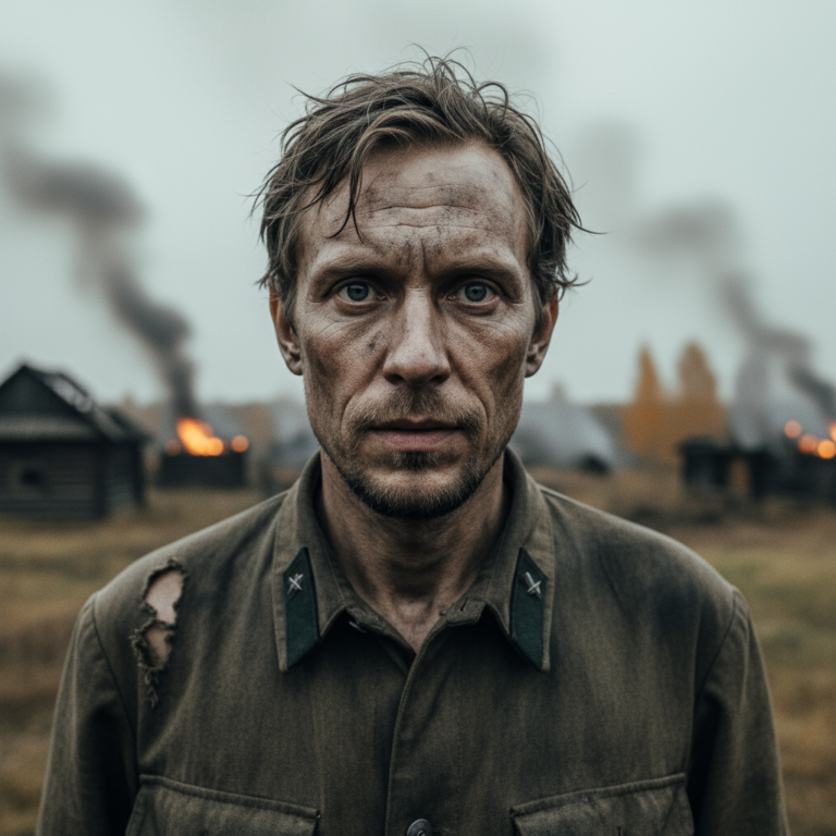 Сгенерировать фото или селфи в стиле фильма "Иди и смотри"