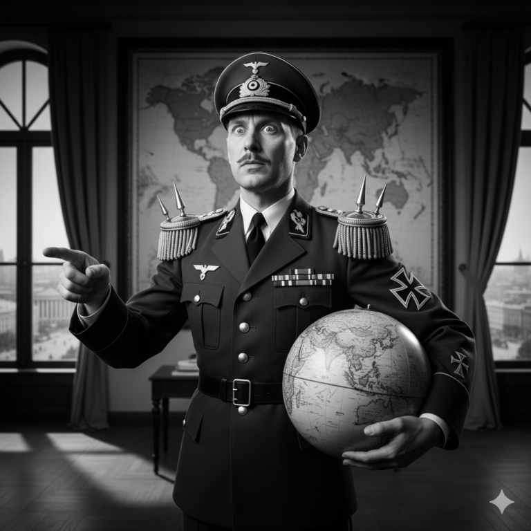 Сгенерировать фото или селфи в стиле фильма "Великий диктатор"