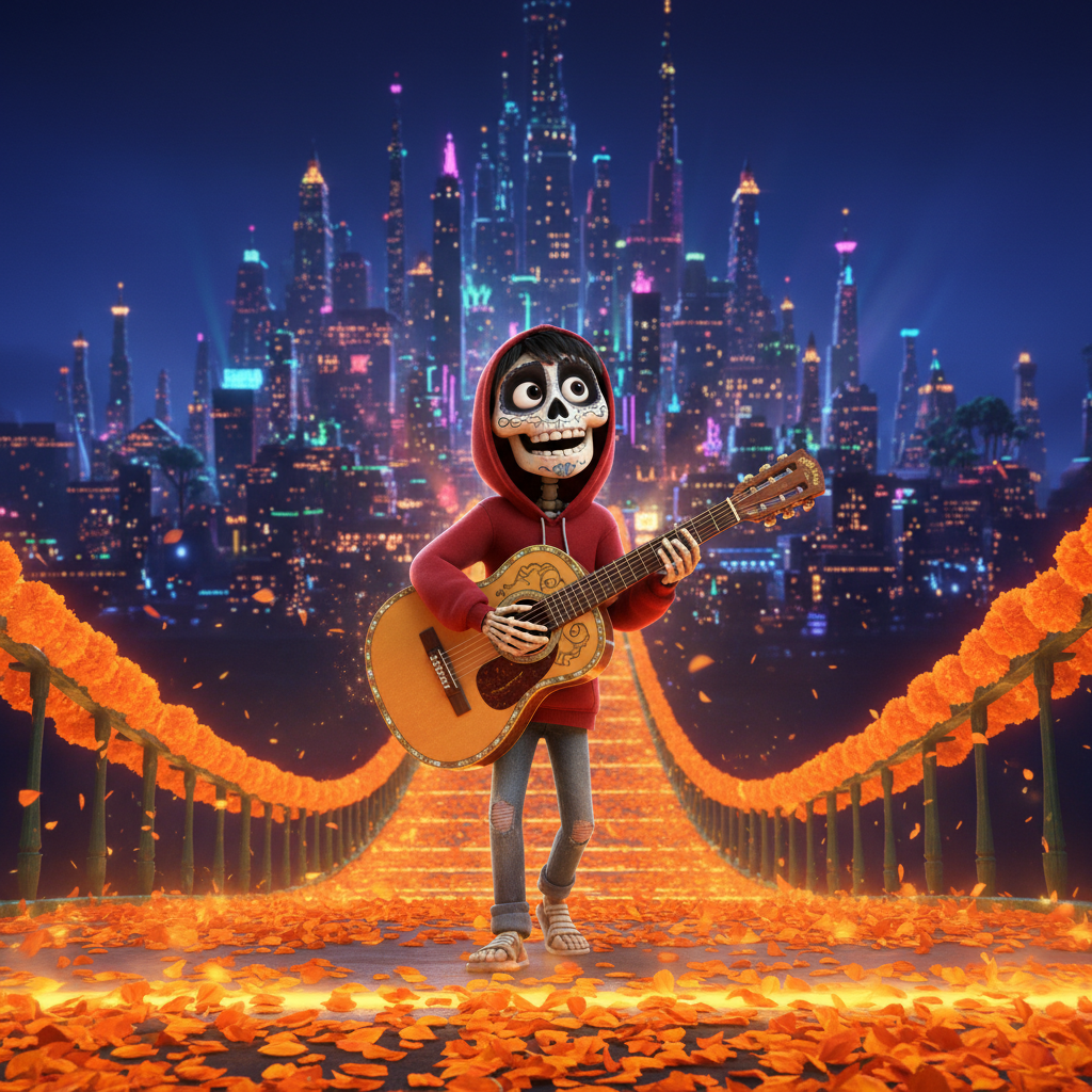 Сгенерировать фото или селфи в стиле фильма «Тайна Коко»