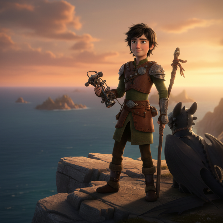 Сгенерировать фото или селфи в стиле фильма "Как приручить дракона"