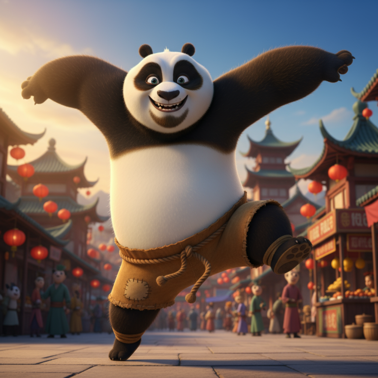 Сгенерировать фото или селфи в стиле фильма "Кунг-фу панда"