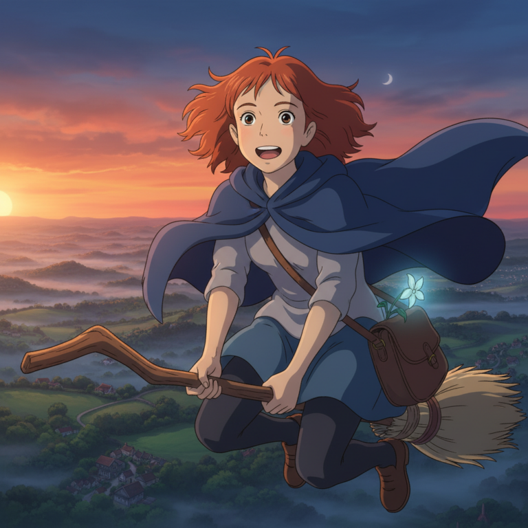 Сгенерировать фото или селфи в стиле фильма "Мэри и ведьмин цветок"