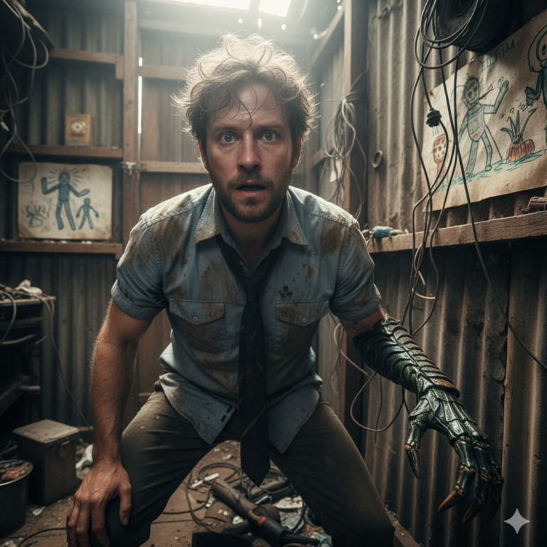 Сгенерировать фото или селфи в стиле фильма "Район №9"