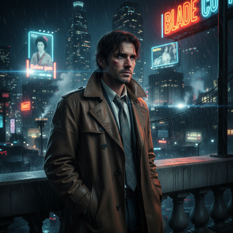 Сгенерировать фото или селфи в стиле фильма "Бегущий по лезвию"