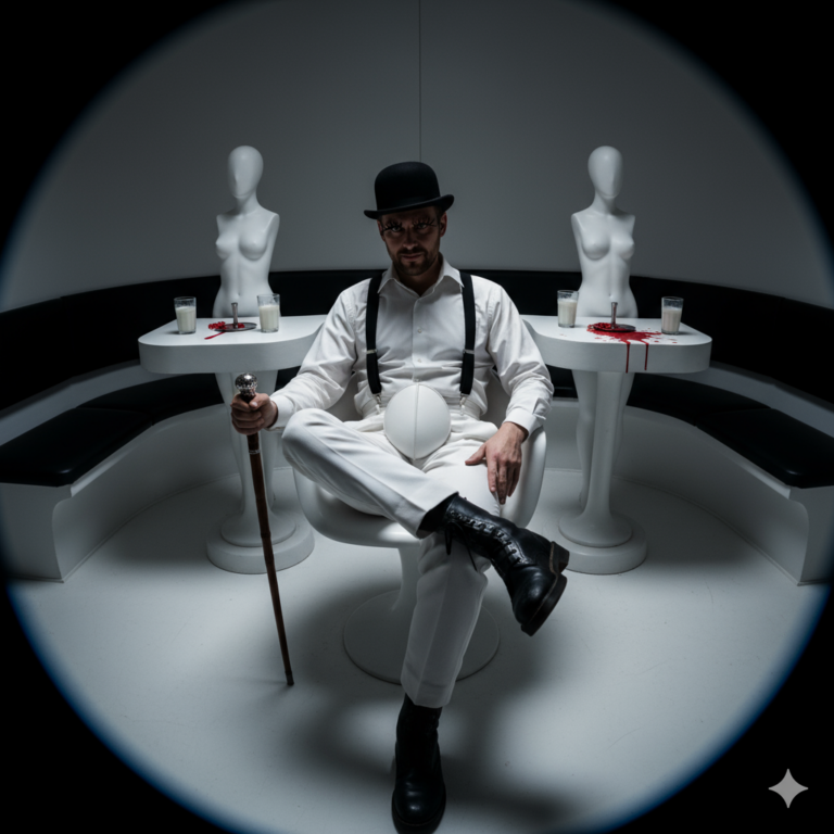 Сгенерировать фото или селфи в стиле фильма "Заводной апельсин"