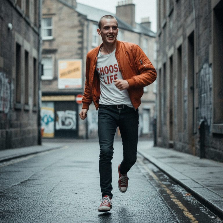 Сгенерировать фото или селфи в стиле фильма "На игле"