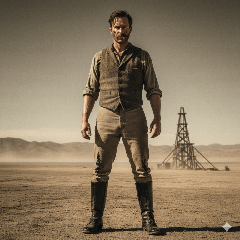 Сгенерировать фото или селфи в стиле фильма "Нефть"