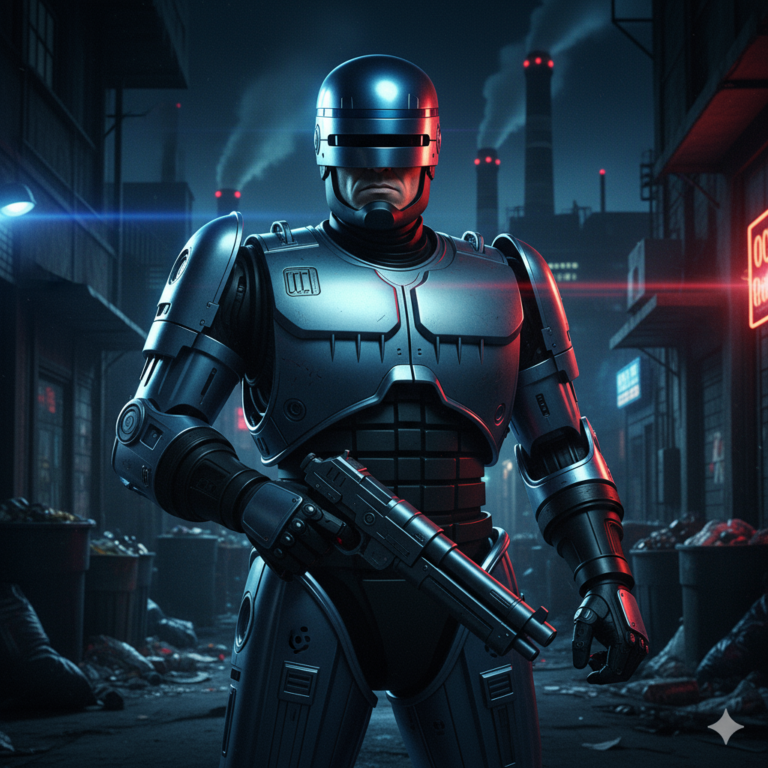 Сгенерировать фото или селфи в стиле фильма "Робокоп"