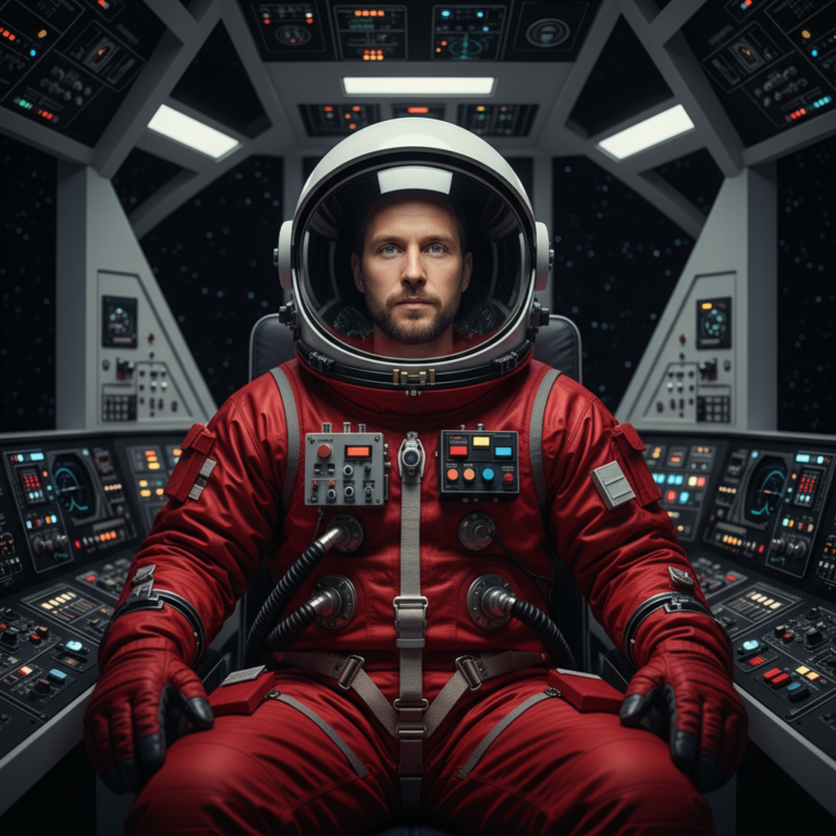 Сгенерировать фото или селфи в стиле фильма "2001 год: Космическая одиссея"