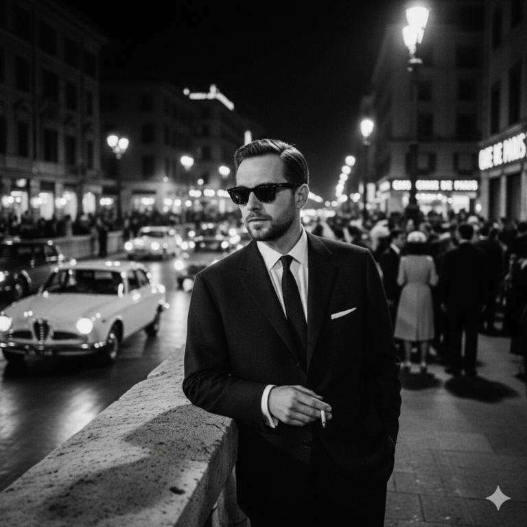 Сгенерировать фото или селфи в стиле фильма "Сладкая жизнь"