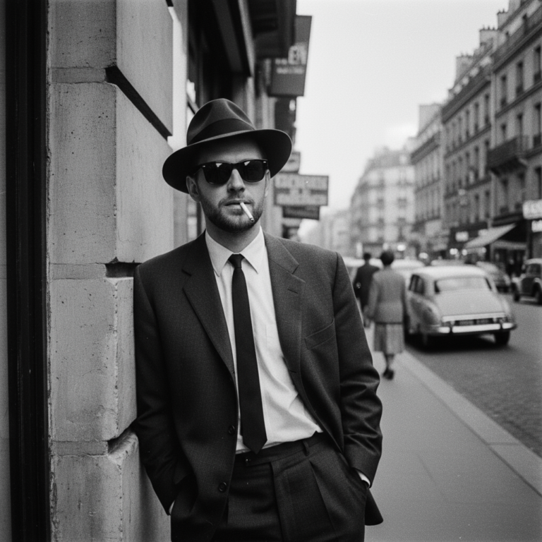 Сгенерировать фото или селфи в стиле фильма "На последнем дыхании"