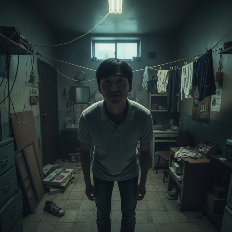 Сгенерировать фото или селфи в стиле фильма "Паразиты"