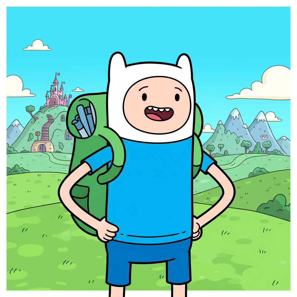 Сгенерировать фото или селфи в стиле персонажа «Время приключений»