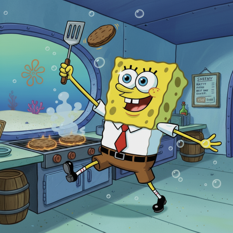 Сгенерировать фото или селфи в стиле персонажа "Губка Боб Квадратные Штаны"