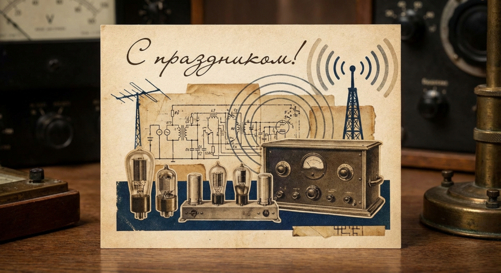 Создать открытку-картинку с поздравлением на День специалиста по радиоэлектронной борьбе с помощью нейросети