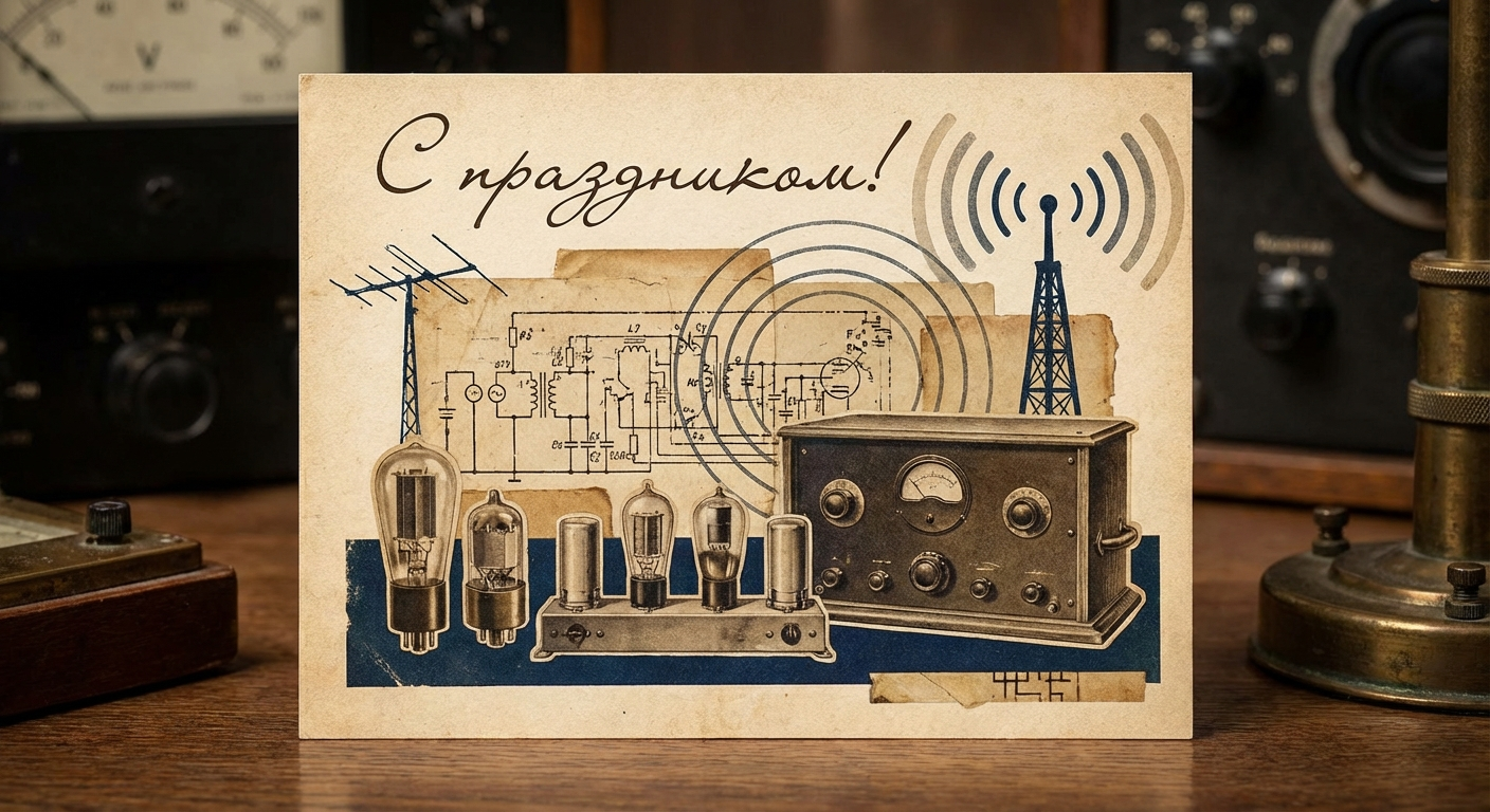 Создать открытку-картинку с поздравлением на День специалиста по радиоэлектронной борьбе с помощью нейросети