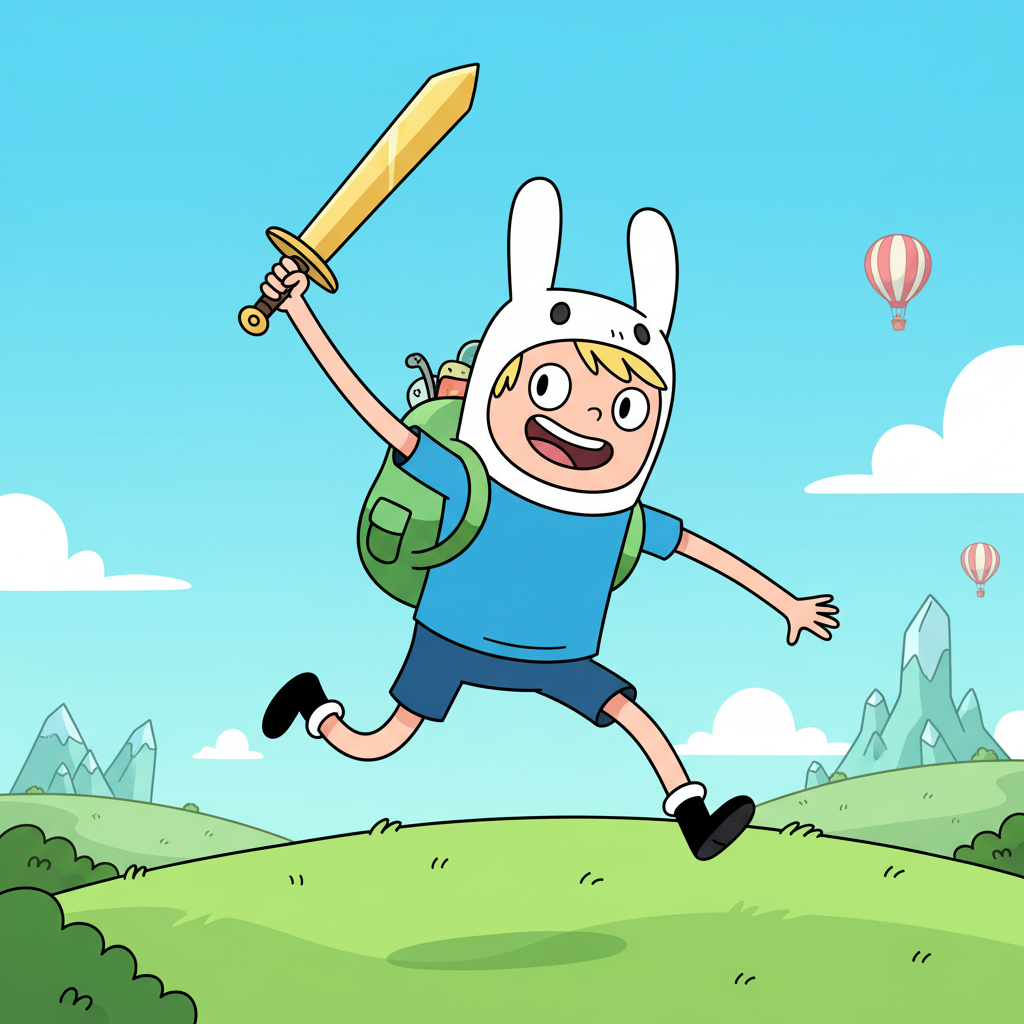 Сгенерировать фото или селфи в стиле сериала "Время приключений"