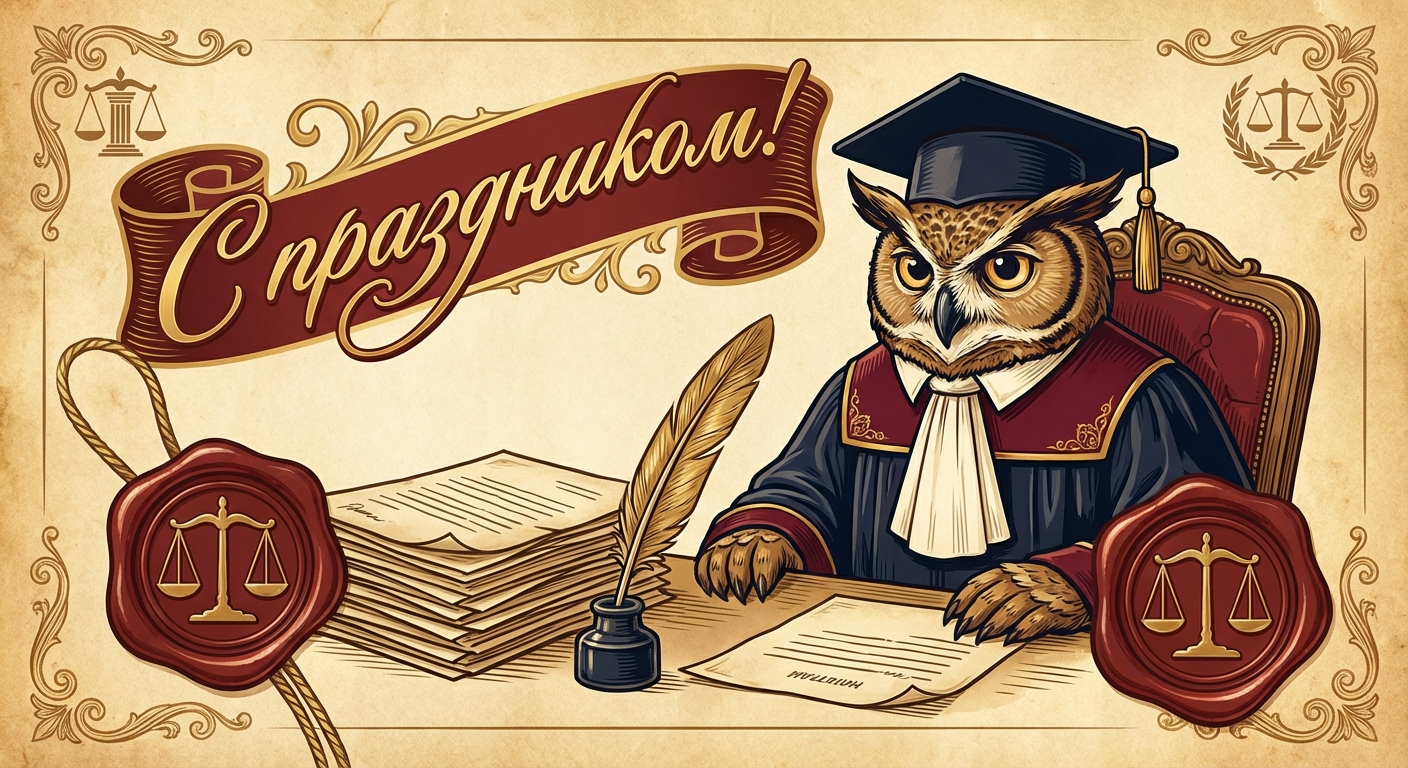 Создать открытку-картинку с поздравлением на День нотариата с помощью нейросети