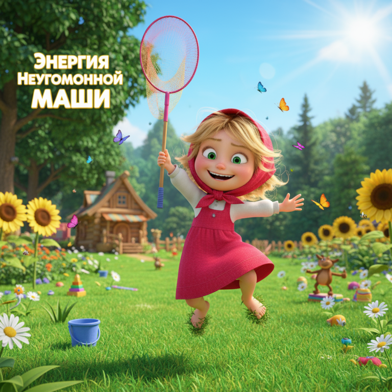 Сгенерировать фото или селфи в стиле персонажа "Маша и Медведь"