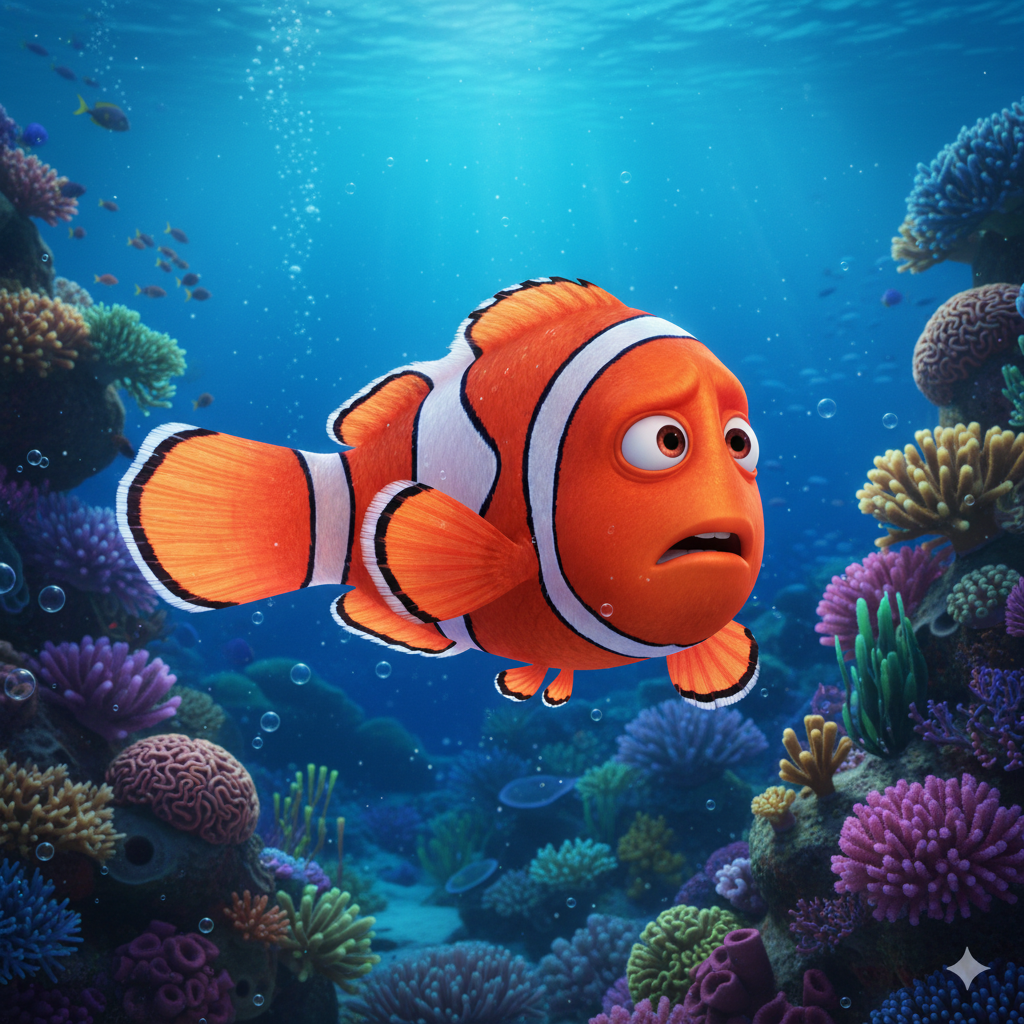 Сгенерировать фото или селфи в стиле персонажа «В поисках Немо»