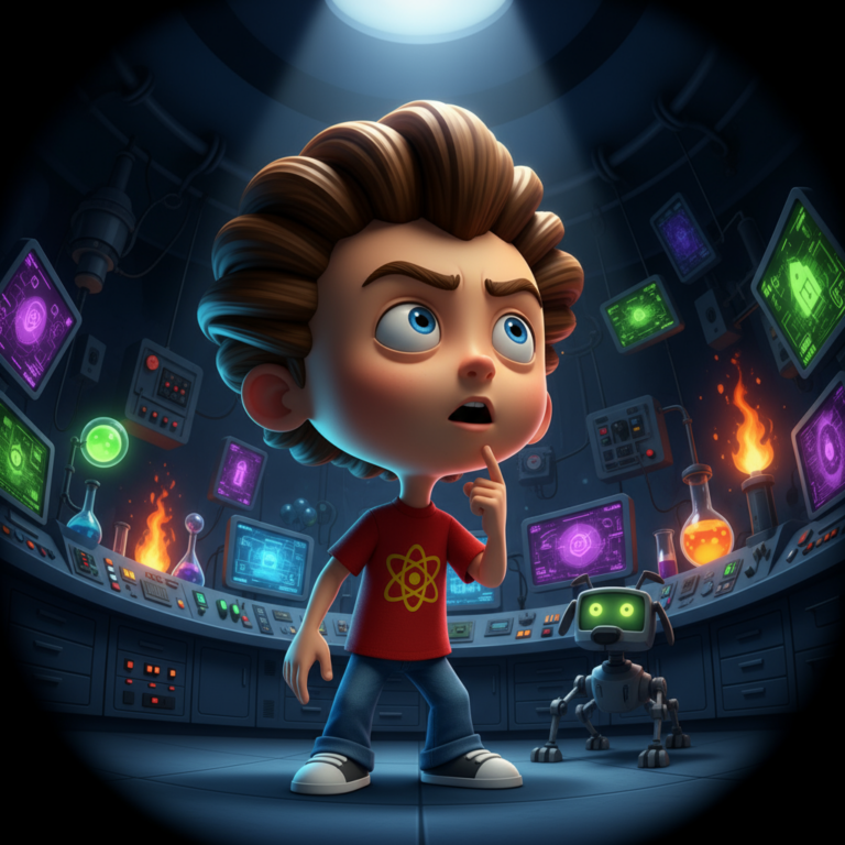 Сгенерировать фото или селфи в стиле персонажа "Приключения Джимми Нейтрона, мальчика-гения"