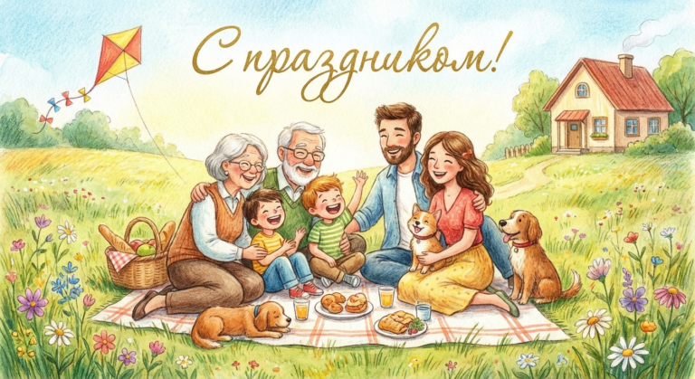 Создать открытку-картинку с поздравлением на Международный день семьи с помощью нейросети