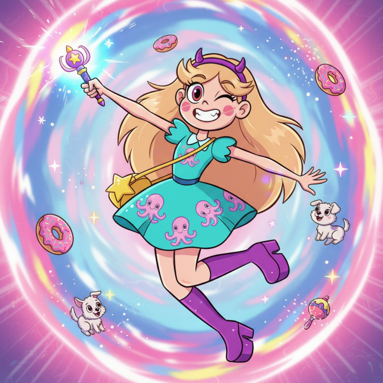 Сгенерировать фото или селфи в стиле персонажа "Стар против сил зла"