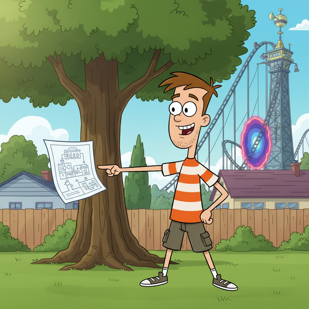 Сгенерировать фото или селфи в стиле персонажа «Финес и Ферб»