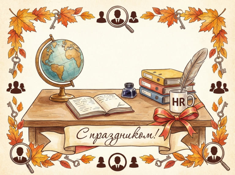 Создать открытку-картинку с поздравлением на День кадровика с помощью нейросети