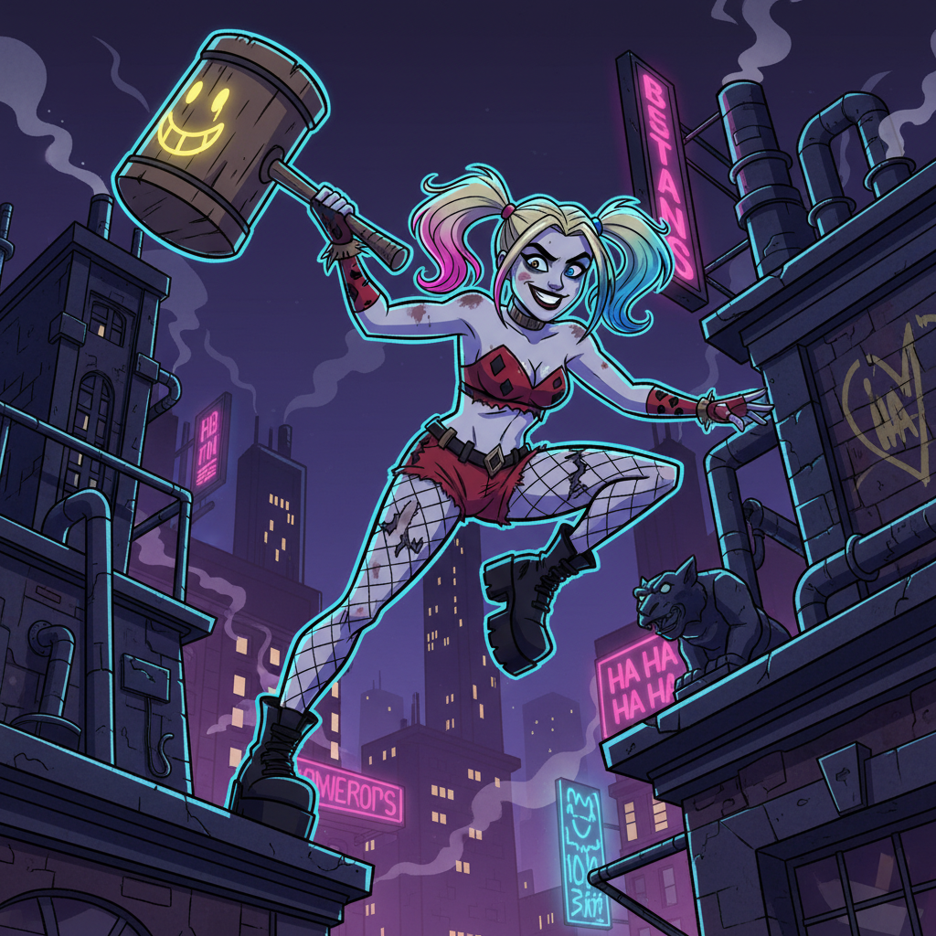 Сгенерировать фото или селфи в стиле персонажа «Харли Квинн»