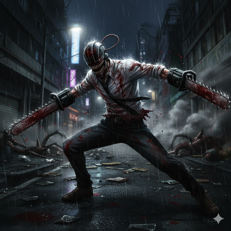 Сгенерировать фото или селфи в стиле персонажа "Человек-бензопила"