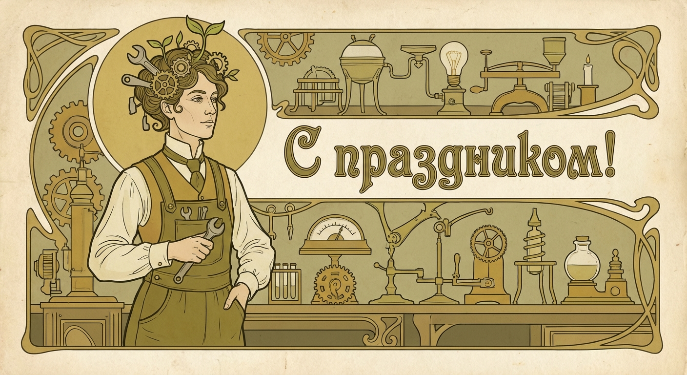 Создать открытку-картинку с поздравлением на День предпринимателя с помощью нейросети