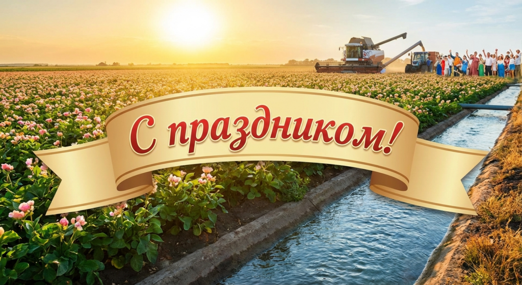 Создать открытку-картинку с поздравлением на День мелиоратора с помощью нейросети