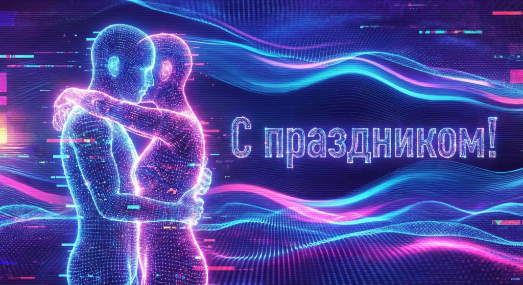 Создать открытку-картинку с поздравлением на День друзей с помощью нейросети