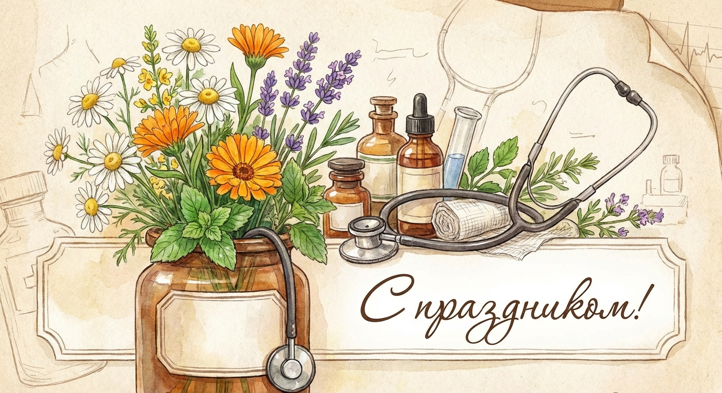 Создать открытку-картинку с поздравлением на День медицинского работника (день медика) с помощью нейросети