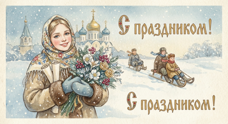 Создать открытку-картинку с поздравлением на Татьянин день с помощью нейросети