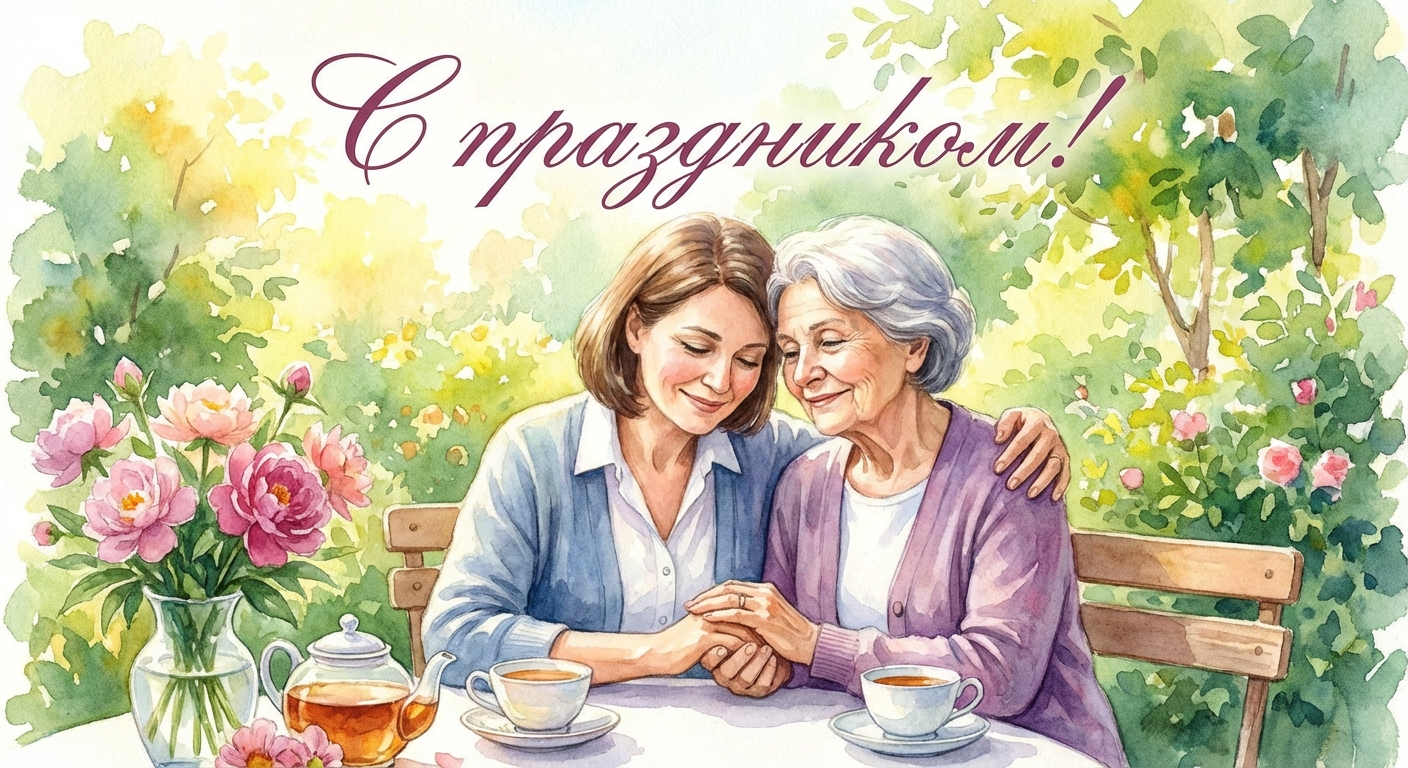 Создать открытку-картинку с поздравлением на Международный день вдов с помощью нейросети