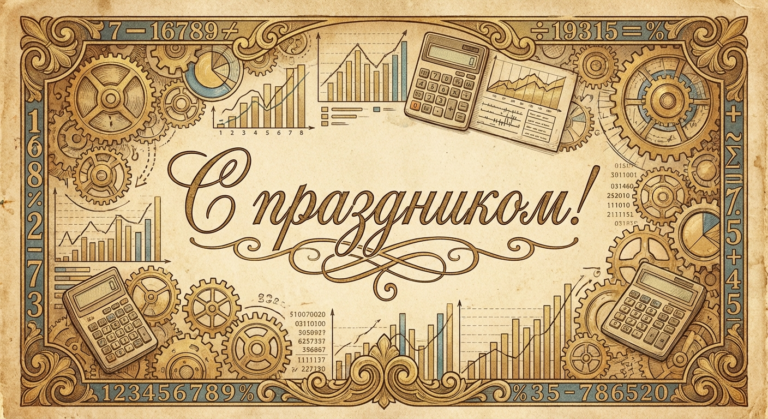 Создать открытку-картинку с поздравлением на День работника статистики с помощью нейросети