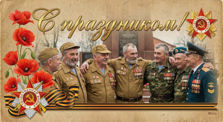 Создать открытку-картинку с поздравлением на День ветеранов боевых действий с помощью нейросети