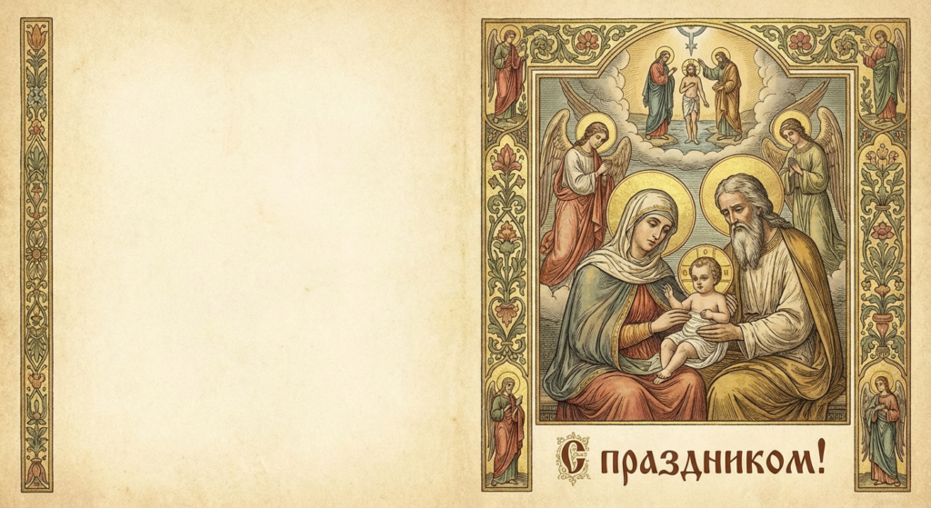 Создать открытку-картинку с поздравлением на Рождество Иоанна Предтечи с помощью нейросети