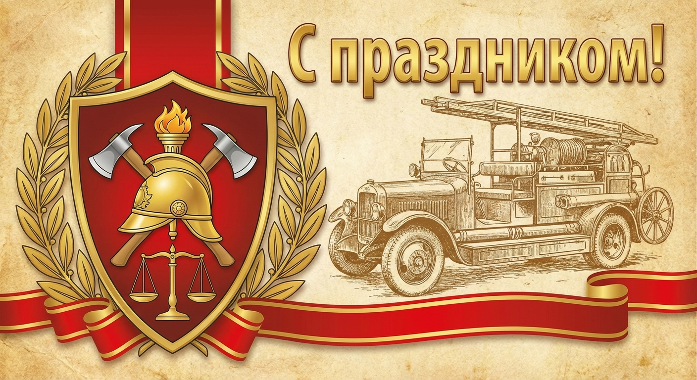 Создать открытку-картинку с поздравлением на День создания органов государственного пожарного надзора с помощью нейросети