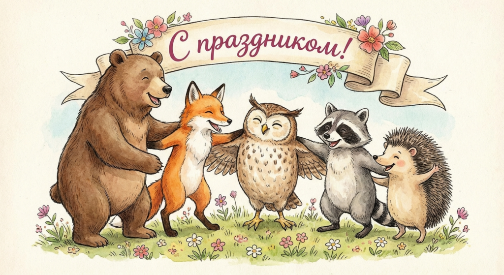 Создать открытку-картинку с поздравлением на Международный день дружбы с помощью нейросети