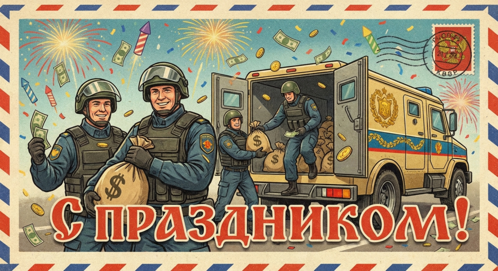 Создать открытку-картинку с поздравлением на День инкассатора с помощью нейросети