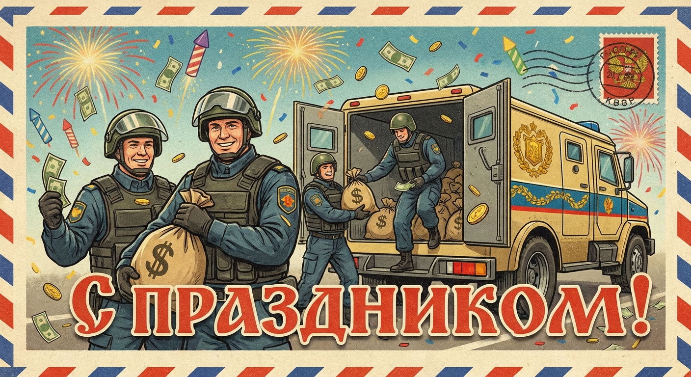 Создать открытку-картинку с поздравлением на День инкассатора с помощью нейросети