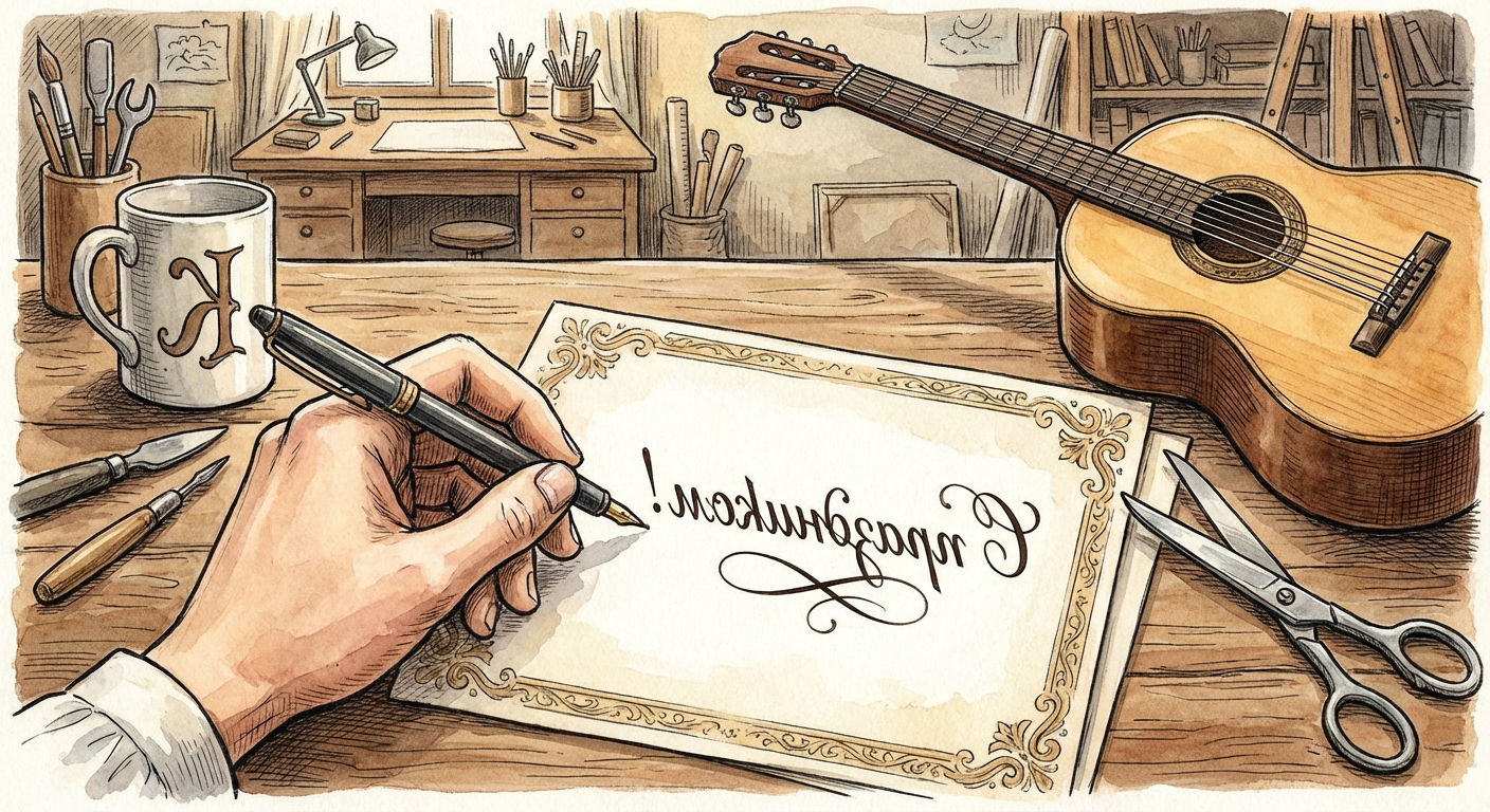 Создать открытку-картинку с поздравлением на Международный день левшей с помощью нейросети