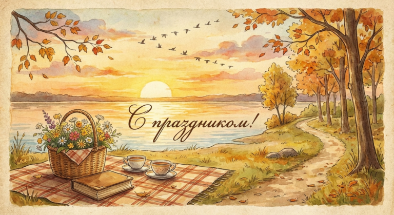 Создать открытку-картинку с поздравлением на Последний день лета с помощью нейросети